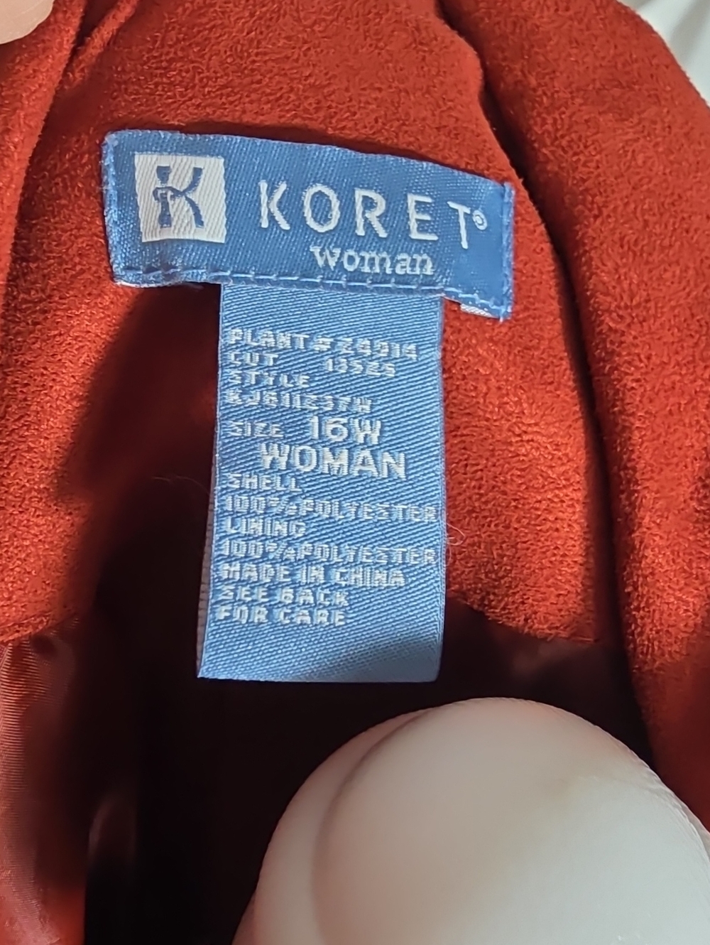 Koret Rust Orange Button-Front Blazer Jacket - Picture 2 of 8